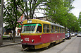 Tatra-T3SU #406 7-го маршрута на улице Пушкинской в районе площади Поэзии