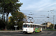 Tatra-T3SU #406 27-го маршрута поворачивает с улицы Академика Павлова на Московский проспект