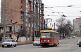 Tatra-T3SU #407 7-го маршрута на улице Конева напротив Симферопольского переулка