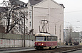 Tatra-T3SU #407 1-го маршрута на улице Красноармейской в районе улицы Котлова