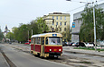 Tatra-T3SU #407 1-го маршрута на улице Большой Панасовской в районе Новоивановского моста