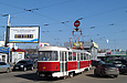 Tatra-T3SUCS #407 7-го маршрута поворачивает из Лосевского переулка в Пискуновский переулок