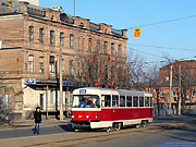 Tatra-T3SUCS #407 7-го маршрута на улице Большой Панасовской возле улицы Евгения Котляра