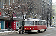 Tatra-T3SUCS #407 1-го маршрута на улице Котляра напротив Привокзальной площади