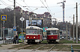 Tatra-T3SUCS #407 и #3087 20-го маршрута на улице Клочковской в районе улицы Павловской