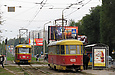 Tatra-T3SU #409 и #410 20-го маршрута на улице Клочковской возле Сосновой горки