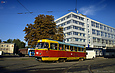 Tatra-T3SU #410 20-го маршрута поворачивает с улицы Котлова в Лосевский переулок