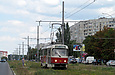Tatra-T3SUCS #410 20-го маршрута на проспекте Победы в районе остановки "Школьная"