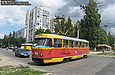 Tatra-T3SU #413 27-го маршрута на улице Героев Труда на пересечении с улицей Гвардейцев Широнинцев