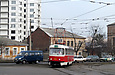 Tatra-T3SU #413 20-го маршрута поворачивает с улицы Котлова на улицу Красноармейскую