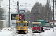 Tatra-T3SUCS #413 и Tatra-T3SU #3037 20-го маршрута на улице Клочковской возле перекрестка с улицей Тобольской