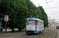 Tatra-T3SU #413 5-го маршрута на улице Плехановской возле станции метро "Завод имени Малышева"