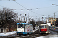 Tatra-T3SU #413 и Tatra-T3SUCS #461 6-го маршрута на улице Академика Павлова в районе Салтовского шоссе