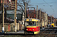 Tatra-T3SU #413 27-го маршрута на улице Москалевской в районе улицы Светлановской
