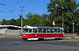 Tatra-T3SU #416 20-го маршрута поворачивает с проспекта Победы на улицу Клочковскую