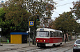 Tatra-T3SUCS #416 20-го маршрута на улице Большой Панасовской отправился от остановки "Резниковский переулок"