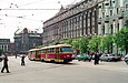 Tatra-T3SU #419-420 7-го маршрута на площади Конституции возле Московского проспекта