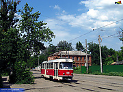 Tatra-T3SU #419 маршрута 27-А в Рыбасовском переулке пересекает Нетеченский бульвар