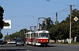 Tatra-T3SUCS #419-420 3-го маршрута на улице Москалевской в районе улицы Свет шахтера