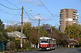 Tatra-T3SUCS #419-420 3-го маршрута на улице Москалевской в районе конечной станции "Новожаново"