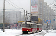 Tatra-T3SUCS #419-420 3-го маршрута на улице Полтавский шлях в районе улицы Холодногорской