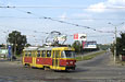 Tatra-T3SU #421, маршрут 2, поворачивает с Нового моста на улицу Котлова