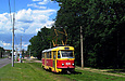 Tatra-T3SU #424 12-го маршрута на Белгородском шоссе возле конечной станции "Лесопарк"