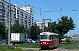 Tatra-T3SU #424 27-го маршрута на улице Академика Павлова в районе станции метро "Студенческая"
