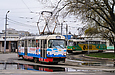 Tatra-T3SUCS #424 20-го маршрута и Т3-ВПСт #3056 12-го маршрута на конечной "Ивановка"