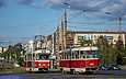 Tatra-T3SUCS #424 6-го маршрута и #3080 8-го маршрута на улице Академика Павлова возле улицы Семиградской