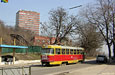 Tatra-T3SU #425 15-го маршрута на улице Шевченко, подходит к остановке "Управление пожарной охраны"