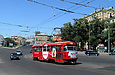 Tatra-T3SU #425 27-го маршрута на Московском проспекте поднимается на Харьковский мост