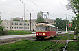 Tatra-T3SU #425 20-го подъезжает к конечной станции "Малая Даниловка"