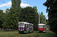 Tatra-T3SUCS #426 и #310 27-го маршрута на улице Героев труда между улицей Гвардейцев-Широнинцев и проспектом Тракторостроителей