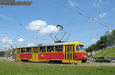 Tatra-T3SU #453 2-го маршрута поворачивает с Пролетарской площади на площадь Розы Люксембург