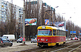 Tatra-T3SU #453 27-го маршрута на улице Академика Павлова на подъезде к станции метро "Героев Труда"