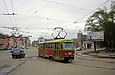 Tatra-T3SU #455 15-го маршрута на перекрестке Московского проспекта и Харьковской набережной