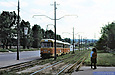 Tatra-T3SU #459-460 3-го маршрута на улице Свердлова возле парка "Юность"
