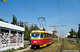 Tatra-T3SU #463 20-го маршрута на проспекте Победы подъезжает к остановке "Банковский институт"