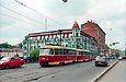 Tatra-T3SU #465-466 3-го маршрута на улице Полтавский шлях следует по Лопанскому мосту