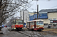 Tatra-T3SU #465 6-го маршрута и Tatra-T6B5 #4539 16А-го маршрута на конечной станции "602 микрорайон"