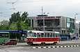 Tatra-T3M #467 12-го маршрута на пробивке Новоивановского моста перед поворотом на улицу Клочковскую