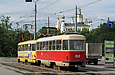 Tatra-T3SU #467-468 3-го маршрута на остановке "Пролетарская площадь"