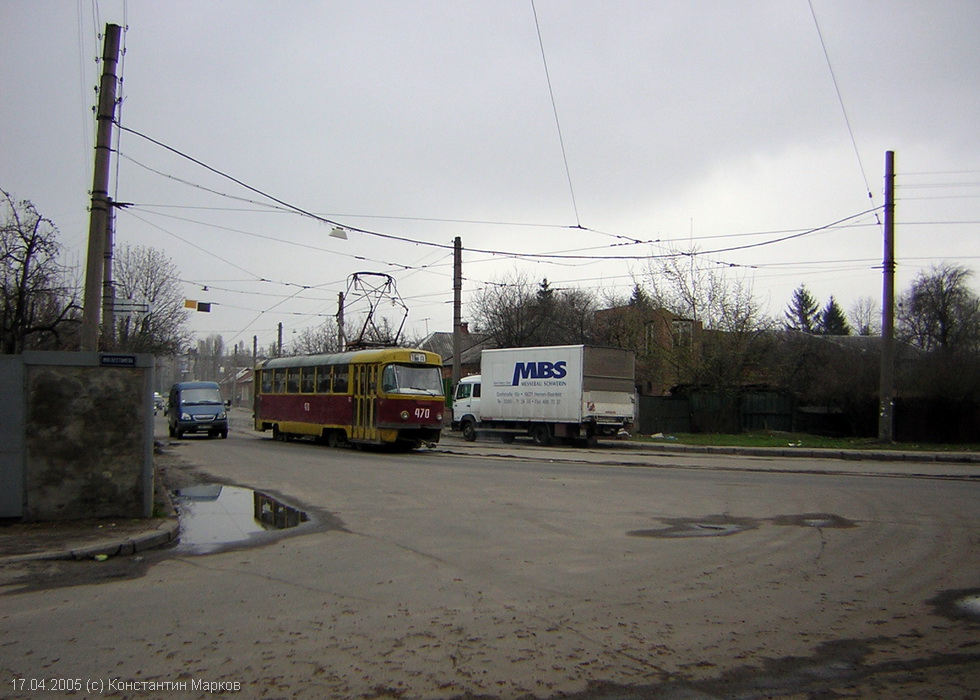 Tatra-T3SU #470 маршрута 16-А на улице Веринской
