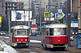 Tatra-T3M #471 и Tatra-T3SUCS #301 20-го маршрута на улице Клочковской возле перекрестка с улицей Херсонской