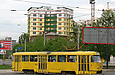 Tatra-T3SU #474 2-го маршрута поворачивает с Нового моста на улицу Котлова