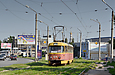 Tatra-T3SU #474 7-го маршрута на улице Клочковской подъезжает к остановке "спуск Пассионарии"