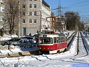 Tatra-T3SUCS #474 8-го маршрута поворачивает с Салтовского шоссе в Салтовский переулок