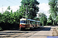 Tatra-T3SU #475-476 3-го маршрута на улице Октябрьской Революции в районе улицы Власенко