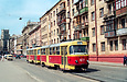 Tatra-T3SU #477-478 15-го маршрута на Московском проспекте в районе Харьковской набержной